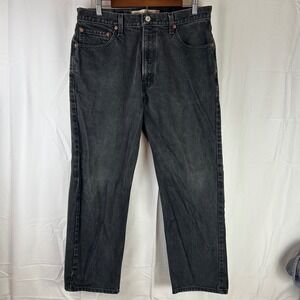 Levi's 505 Regular Fit Jeans Mens 36x29 Black Straight Leg Denim VTG Y2K
